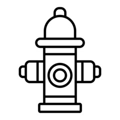 Fire hydrant Vector Outline Icon Isolated On White Background
