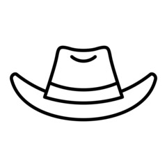 Hat Vector Outline Icon Isolated On White Background