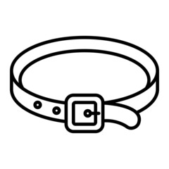 Belt Vector Outline Icon Isolated On White Background