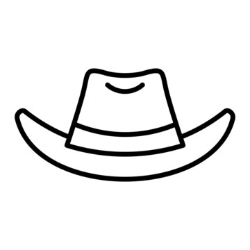 Hat Vector Outline Icon Isolated On White Background