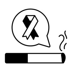 Lung cancer awareness Concept, habits as risk factors Vector Icon Design, No Tobacco day Symbol, Quit smoking Sign, Cigarette or Smoker Stock Illustration