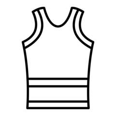 Sleeveless Shirt Vector Outline Icon Isolated On White Background