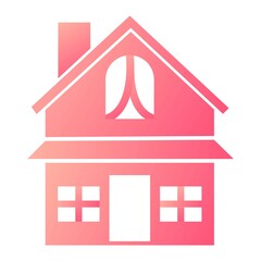 Vector House Glyph Gradient Icon Design