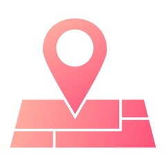Vector Map Location Glyph Gradient Icon Design