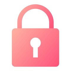 Vector Locked Glyph Gradient Icon Design