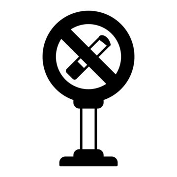 No Smoking Zone Banner Signage Concept Vector Icon Design, No Tobacco day Symbol, Quit smoking Sign, Cigarette or Smoker Stock Illustration