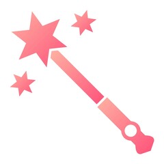 Vector Magic Wand Glyph Gradient Icon Design