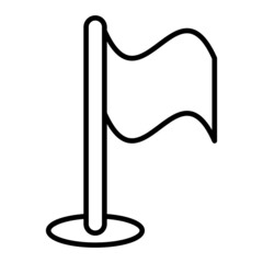 Flag Vector Outline Icon Isolated On White Background