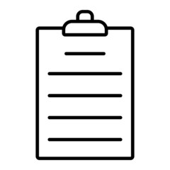 Clipboard Vector Outline Icon Isolated On White Background