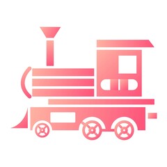 Vector Steam Locomotive Glyph Gradient Icon Design