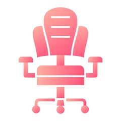 Vector Office Chair Glyph Gradient Icon Design