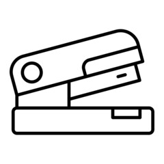 Stapler Vector Outline Icon Isolated On White Background