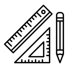 Drawing set Vector Outline Icon Isolated On White Background