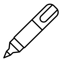 Correction pen Vector Outline Icon Isolated On White Background