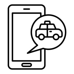 Transport App Vector Outline Icon Isolated On White Background