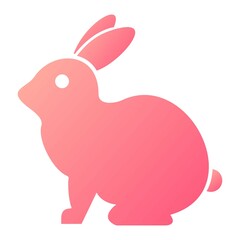 Vector Bunny Glyph Gradient Icon Design