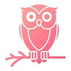 Vector Owl Glyph Gradient Icon Design