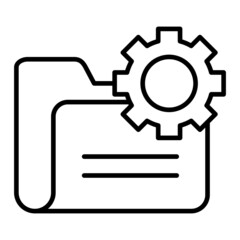 File Manager Vector Outline Icon Isolated On White Background