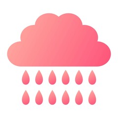 Vector Rain Glyph Gradient Icon Design