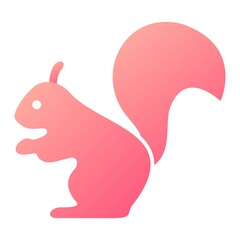 Vector Squirrel Glyph Gradient Icon Design