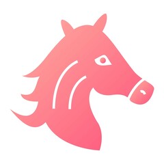 Vector Horse Glyph Gradient Icon Design