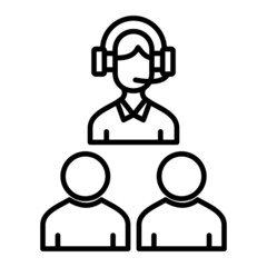 Supervisor Vector Outline Icon Isolated On White Background