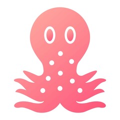 Vector Octopus Glyph Gradient Icon Design