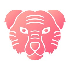 Vector Tiger Glyph Gradient Icon Design