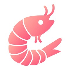  Vector Prawn Glyph Gradient Icon Design