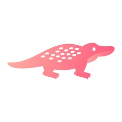 Vector Crocodile Glyph Gradient Icon Design