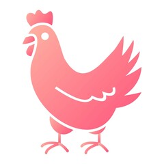  Vector Chicken Glyph Gradient Icon Design