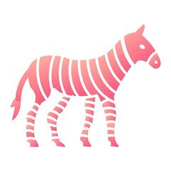Vector Zebra Glyph Gradient Icon Design