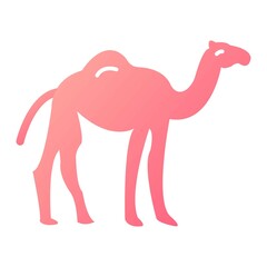 Vector Camel Glyph Gradient Icon Design