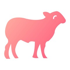 Vector Sheep Glyph Gradient Icon Design