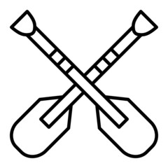 Paddles Vector Outline Icon Isolated On White Background
