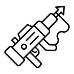 Spear Gun Vector Outline Icon Isolated On White Background