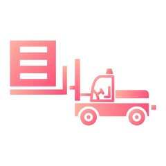 Vector Forklift Glyph Gradient Icon Design