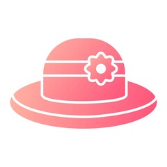 Vector Sun Hat Glyph Gradient Icon Design