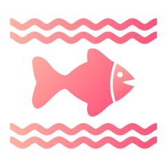 Vector Sea Glyph Gradient Icon Design