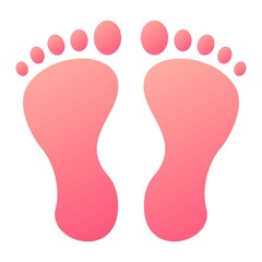 Vector Barefoot Glyph Gradient Icon Design