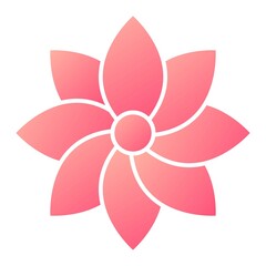 Vector Flower Glyph Gradient Icon Design