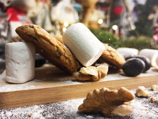 Cookies, nuts and marshmallows for breakfast