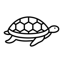 Turtle  Vector Outline Icon Isolated On White Background