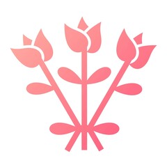 Vector Bouquet Glyph Gradient Icon Design