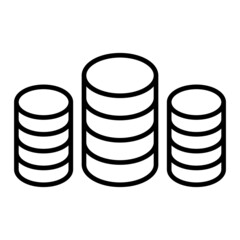 Database Vector Outline Icon Isolated On White Background