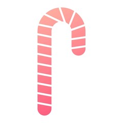 Vector Candy Cane Glyph Gradient Icon Design