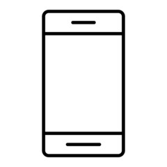 Mobile Phone Vector Outline Icon Isolated On White Background