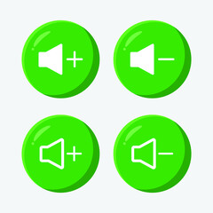 Sound volume control icons music and video player modern trend in the style of glass morphism with gradient. The collection includes 4 icons in a single style of business, finance, website, or etc.