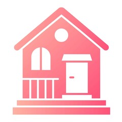  Vector Cabin Glyph Gradient Icon Design