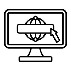 Website Vector Outline Icon Isolated On White Background